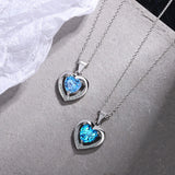 S925 Silver Love Heart Choker Necklace Pendant for Women Wedding Party