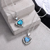 S925 Silver Love Heart Choker Necklace Pendant for Women Wedding Party