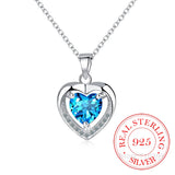 S925 Silver Love Heart Choker Necklace Pendant for Women Wedding Party