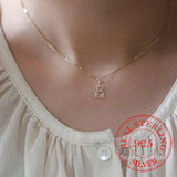 S925 Sterling Silver Bow Bear Choker Necklace Pendant for Women