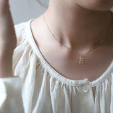 S925 Sterling Silver Bow Bear Choker Necklace Pendant for Women