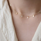 S925 Star Choker Necklace 14K Plated Chains for Women