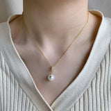 S925 Silver Freshwater Pearl Necklace Star Collar Chain