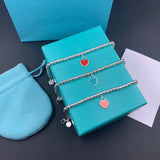 S925 Silver Heart Bead Bracelet Women Jewelry Gift