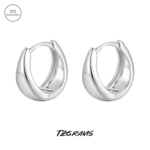 S925 Sterling Silver Water Drop Hoop Earrings for Women