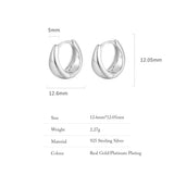 S925 Sterling Silver Water Drop Hoop Earrings for Women