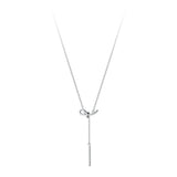 S925 Sterling Silver Knot Long Chain Necklace Pendant for Women