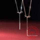 S925 Sterling Silver Knot Long Chain Necklace Pendant for Women