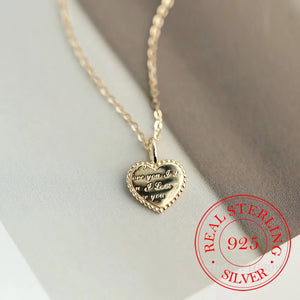 925 Silver Love Heart Choker Necklace Pendant