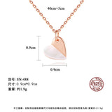 S925 Silver Heart Choker Necklace Pendant 14K Plated Jewelry Gift