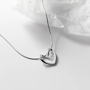 S925 Sterling Silver Heart Choker Necklace Pendant for Women