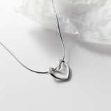 S925 Sterling Silver Heart Choker Necklace Pendant for Women