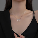 S925 Sterling Silver Heart Choker Necklace Pendant for Women