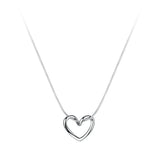 S925 Sterling Silver Heart Choker Necklace Pendant for Women