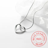 S925 Sterling Silver Heart Choker Necklace Pendant for Women