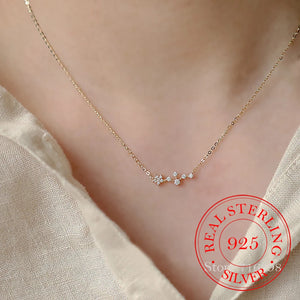 S925 Sterling Silver Love Star Choker Necklace Pendant for Women