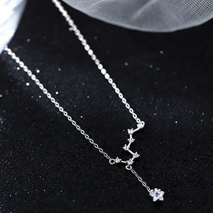 S925 Sterling Silver Love Star Choker Necklace for Women