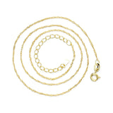 925 Silver Water Wave Chain Necklace 14K Plated Wedding Party Jewelry