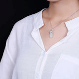 S925 Sterling Silver Hetian Jade Magnolia Lady Pendant