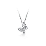 S925 Silver CZ Butterfly Wedding Pendant Necklace