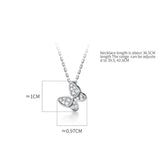 S925 Silver CZ Butterfly Wedding Pendant Necklace