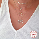 S925 Sterling Silver Collares Choker Necklace For Woman Birthday Gift