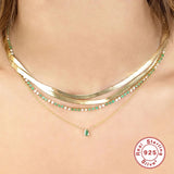 S925 Sterling Silver Collares Choker Necklace For Woman