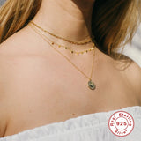 S925 Sterling Silver Collares Choker Necklace For Woman Birthday Gift