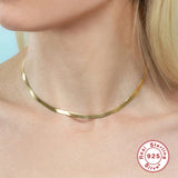 S925 Sterling Silver Collares Choker Necklace For Woman
