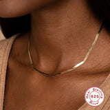 S925 Sterling Silver Collares Choker Necklace For Woman