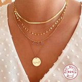 S925 Sterling Silver Collares Choker Necklace For Woman Birthday Gift