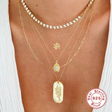 S925 Sterling Silver Collares Choker Necklace For Woman