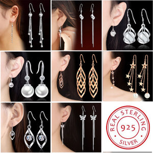 Sterling Silver Bling CZ Stone Stud Earrings