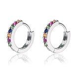S925 Silver Colored Zirconia Round Diamond Ear Buckle
