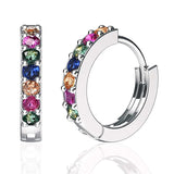 S925 Silver Colored Zirconia Round Diamond Ear Buckle