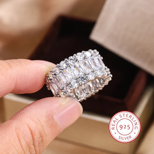Colorful Big Band Ring with Zircon Stone for Women