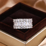 Colorful Big Band Ring with Zircon Stone for Women