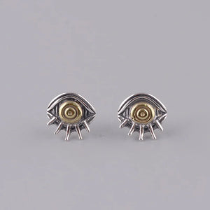 S925 Sterling Silver Copper Eye Stud Earrings