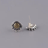 S925 Sterling Silver Copper Eye Stud Earrings