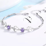 S925 Silver Lucky Clover Bracelet Zircon Gift for Girlfriend
