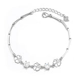 S925 Silver Lucky Clover Bracelet Zircon Gift for Girlfriend