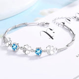 S925 Silver Lucky Clover Bracelet Zircon Gift for Girlfriend