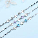S925 Silver Lucky Clover Bracelet Zircon Gift for Girlfriend