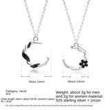 S925 Sterling Silver Couple Necklace Men and Women Anniversary Gift