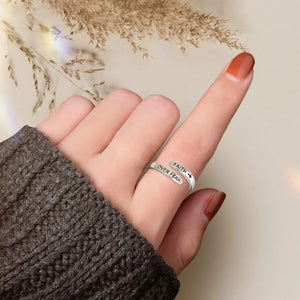 Sterling Silver Cross Faith Ring for Women European American Style Gift Jewelry