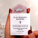 Sterling Silver Cross Faith Ring for Women European American Style Gift Jewelry