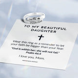 Sterling Silver Cross Faith Ring for Women European American Style Gift Jewelry