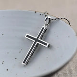 S925 Silver Cross Pendant Oil Drop Christian Jewelry