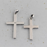S925 Silver Cross Pendant Oil Drop Christian Jewelry