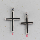 S925 Silver Cross Pendant Oil Drop Christian Jewelry